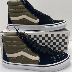 Vans Men’s Skate Sk8-Hi Black/Olive VN0A5FCCBKO Sneakers •